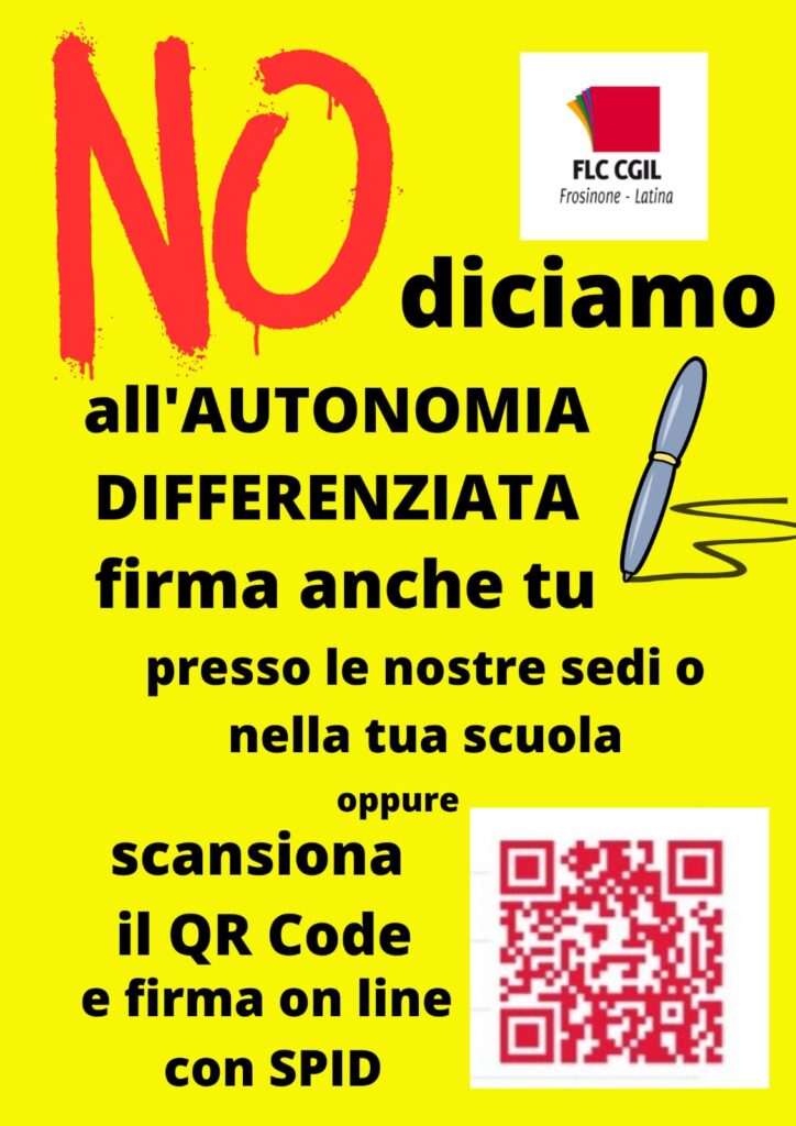 Autonomia Differenziata No Grazie Flc Cgil Frosinone Latina